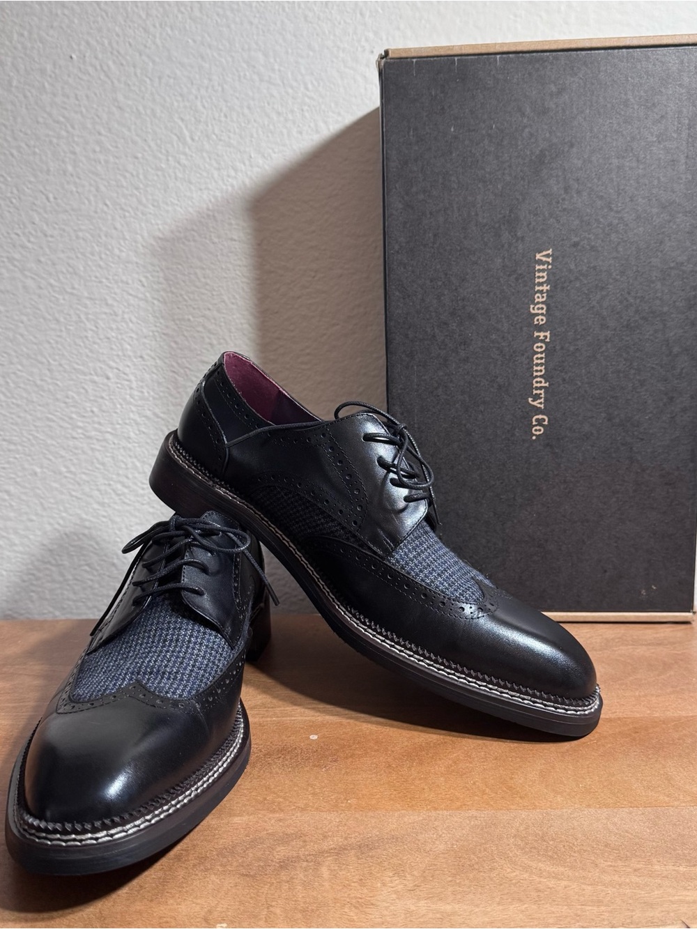 Brand New VINTAGE FOUNDRY Wilfred Mixed Media Derby Shoes